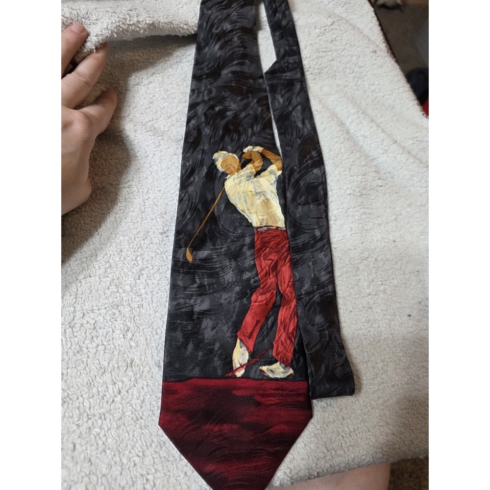 Terry Rose "Down And Through" Golf Necktie – 100% Silk